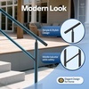 image:imageVIVOHOME 4Step Hand Rails for Outdoor Steps with Curved Ends and Balusters  2Pack Galvanized Steel Exterior Railing Kit for Porch Deck or Indoor StairsStraightRound