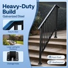 image:imageVIVOHOME 4Step Hand Rails for Outdoor Steps with Curved Ends and Balusters  2Pack Galvanized Steel Exterior Railing Kit for Porch Deck or Indoor StairsCurved End with Balusters