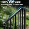 image:imageVIVOHOME 4Step Hand Rails for Outdoor Steps with Curved Ends and Balusters  2Pack Galvanized Steel Exterior Railing Kit for Porch Deck or Indoor StairsStraightOval with Balusters
