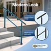 image:imageVIVOHOME 4Step Hand Rails for Outdoor Steps with Curved Ends and Balusters  2Pack Galvanized Steel Exterior Railing Kit for Porch Deck or Indoor StairsStraightRound