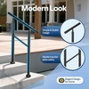 image:imageVIVOHOME 4Step Hand Rails for Outdoor Steps with Curved Ends and Balusters  2Pack Galvanized Steel Exterior Railing Kit for Porch Deck or Indoor StairsStraightRound