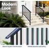 image:imageVIVOHOME 4Step Hand Rails for Outdoor Steps with Curved Ends and Balusters  2Pack Galvanized Steel Exterior Railing Kit for Porch Deck or Indoor StairsStraightOval with Balusters