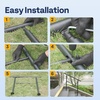 image:imageVIVOHOME 4Step Hand Rails for Outdoor Steps with Curved Ends and Balusters  2Pack Galvanized Steel Exterior Railing Kit for Porch Deck or Indoor StairsStraightRound