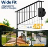 image:imageVIVOHOME 4Step Hand Rails for Outdoor Steps with Curved Ends and Balusters  2Pack Galvanized Steel Exterior Railing Kit for Porch Deck or Indoor StairsStraightOval with Balusters