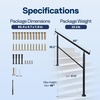 image:imageVIVOHOME 4Step Hand Rails for Outdoor Steps with Curved Ends and Balusters  2Pack Galvanized Steel Exterior Railing Kit for Porch Deck or Indoor StairsStraightRound