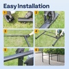 image:imageVIVOHOME 4Step Hand Rails for Outdoor Steps with Curved Ends and Balusters  2Pack Galvanized Steel Exterior Railing Kit for Porch Deck or Indoor StairsStraightOval