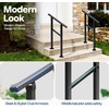 image:imageVIVOHOME 4Step Hand Rails for Outdoor Steps with Curved Ends and Balusters  2Pack Galvanized Steel Exterior Railing Kit for Porch Deck or Indoor StairsStraightOval