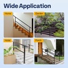 image:imageVIVOHOME 4Step Hand Rails for Outdoor Steps with Curved Ends and Balusters  2Pack Galvanized Steel Exterior Railing Kit for Porch Deck or Indoor StairsStraightOval