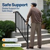 image:imageVIVOHOME 4Step Hand Rails for Outdoor Steps with Curved Ends and Balusters  2Pack Galvanized Steel Exterior Railing Kit for Porch Deck or Indoor StairsCurved End with Balusters