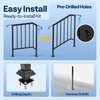 image:imageVIVOHOME 4Step Hand Rails for Outdoor Steps with Curved Ends and Balusters  2Pack Galvanized Steel Exterior Railing Kit for Porch Deck or Indoor StairsCurved End with Balusters