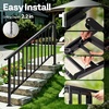 image:imageVIVOHOME 4Step Hand Rails for Outdoor Steps with Curved Ends and Balusters  2Pack Galvanized Steel Exterior Railing Kit for Porch Deck or Indoor StairsStraightOval with Balusters