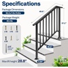 image:imageVIVOHOME 4Step Hand Rails for Outdoor Steps with Curved Ends and Balusters  2Pack Galvanized Steel Exterior Railing Kit for Porch Deck or Indoor StairsStraightOval with Balusters