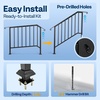 image:imageVIVOHOME 4Step Hand Rails for Outdoor Steps with Curved Ends and Balusters  2Pack Galvanized Steel Exterior Railing Kit for Porch Deck or Indoor StairsCurved End with Balusters