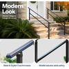 image:imageVIVOHOME 4Step Hand Rails for Outdoor Steps with Curved Ends and Balusters  2Pack Galvanized Steel Exterior Railing Kit for Porch Deck or Indoor StairsStraightOval