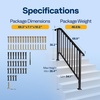 image:imageVIVOHOME 4Step Hand Rails for Outdoor Steps with Curved Ends and Balusters  2Pack Galvanized Steel Exterior Railing Kit for Porch Deck or Indoor StairsCurved End with Balusters