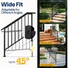 image:imageVIVOHOME 4Step Hand Rails for Outdoor Steps with Curved Ends and Balusters  2Pack Galvanized Steel Exterior Railing Kit for Porch Deck or Indoor StairsStraightOval with Balusters