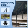 image:imageVIVOHOME 4Step Hand Rails for Outdoor Steps with Curved Ends and Balusters  2Pack Galvanized Steel Exterior Railing Kit for Porch Deck or Indoor StairsStraightRound