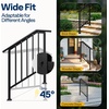 image:imageVIVOHOME 4Step Hand Rails for Outdoor Steps with Curved Ends and Balusters  2Pack Galvanized Steel Exterior Railing Kit for Porch Deck or Indoor StairsStraightOval with Balusters