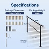 image:imageVIVOHOME 4Step Hand Rails for Outdoor Steps with Curved Ends and Balusters  2Pack Galvanized Steel Exterior Railing Kit for Porch Deck or Indoor StairsStraightRound