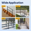 image:imageVIVOHOME 4Step Hand Rails for Outdoor Steps with Curved Ends and Balusters  2Pack Galvanized Steel Exterior Railing Kit for Porch Deck or Indoor StairsStraightOval