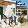 image:imageVIVOHOME 4Step Hand Rails for Outdoor Steps with Curved Ends and Balusters  2Pack Galvanized Steel Exterior Railing Kit for Porch Deck or Indoor StairsStraightOval with Balusters