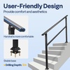 image:imageVIVOHOME 4Step Hand Rails for Outdoor Steps with Curved Ends and Balusters  2Pack Galvanized Steel Exterior Railing Kit for Porch Deck or Indoor StairsStraightOval
