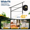 image:imageVIVOHOME 4Step Hand Rails for Outdoor Steps with Curved Ends and Balusters  2Pack Galvanized Steel Exterior Railing Kit for Porch Deck or Indoor StairsStraightOval