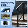 image:imageVIVOHOME 4Step Hand Rails for Outdoor Steps with Curved Ends and Balusters  2Pack Galvanized Steel Exterior Railing Kit for Porch Deck or Indoor StairsCurved End with Balusters