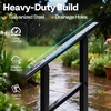 image:imageVIVOHOME 4Step Hand Rails for Outdoor Steps with Curved Ends and Balusters  2Pack Galvanized Steel Exterior Railing Kit for Porch Deck or Indoor StairsStraightOval