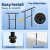 image:imageVIVOHOME 4Step Hand Rails for Outdoor Steps with Curved Ends and Balusters  2Pack Galvanized Steel Exterior Railing Kit for Porch Deck or Indoor StairsStraightRound