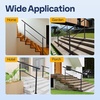image:imageVIVOHOME 4Step Hand Rails for Outdoor Steps with Curved Ends and Balusters  2Pack Galvanized Steel Exterior Railing Kit for Porch Deck or Indoor StairsStraightRound
