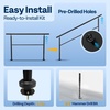 image:imageVIVOHOME 4Step Hand Rails for Outdoor Steps with Curved Ends and Balusters  2Pack Galvanized Steel Exterior Railing Kit for Porch Deck or Indoor StairsStraightRound