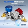 image:imageVIVOHOME AC R134a Adapter Tool Kit R134a Quick Couplers and Self Sealing and Puncture Can Taps R410a Adapters Tank Adapter and Valve Core Remover AC Gauge Hose Conversion Adapters