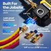image:imageVIVOHOME Digital HVAC Manifold Gauge Set Refrigeration AC Gauge with Wired Temperature Clamp Probe and 2 Hoses for R134a R410a R32 R1234yf R454B Recharge Pressure Temp Test Leak Detectionwith Temperature Clamp  Hoses