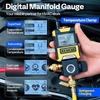 image:imageVIVOHOME Digital HVAC Manifold Gauge Set Refrigeration AC Gauge with Wired Temperature Clamp Probe and 2 Hoses for R134a R410a R32 R1234yf R454B Recharge Pressure Temp Test Leak Detectionwith Temperature Clamp  Hoses