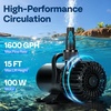 image:imageVIVOHOME Electric 62W 1100GPH Submersible Water Pump for Koi Pond Pool Waterfall Fountains Fish Tank and Aquarium1600GPH