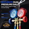 image:imageVIVOHOME R134a 5 ft HVAC Manifold Gauge Set with R134a Quick Couplers and Can Taps Automotive AC Gauges with 3 Hoses for R22 R12 R502 Car Freon Charging and Evacuation