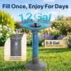 image:imageVIVOHOME Solar Bird Bath with Fountain and Reservoir Battery System 20 Bowl 12 Gal ABS Outdoor Birdbath for Outside Yard WeatherResistant Light Stone GrayDark Stone Gray