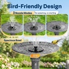 image:imageVIVOHOME Solar Bird Bath with Fountain and Reservoir Battery System 20 Bowl 12 Gal ABS Outdoor Birdbath for Outside Yard WeatherResistant Light Stone GrayDark Stone Gray