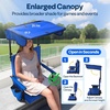 image:imageVIVOHOME Stadium Seat with Sunshade Canopy and Back Support for Sport Event  Adjustable Canopy Memory Foam Cushion 2 Cup Holders Shoulder Strap 2 Pack Portable Bleacher Chair Foldable SeatBlue