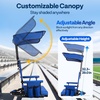 image:imageVIVOHOME Stadium Seat with Sunshade Canopy and Back Support for Sport Event  Adjustable Canopy Memory Foam Cushion 2 Cup Holders Shoulder Strap 2 Pack Portable Bleacher Chair Foldable SeatBlue