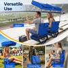 image:imageVIVOHOME Stadium Seat with Sunshade Canopy and Back Support for Sport Event  Adjustable Canopy Memory Foam Cushion 2 Cup Holders Shoulder Strap 2 Pack Portable Bleacher Chair Foldable SeatBlue