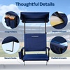 image:imageVIVOHOME Stadium Seat with Sunshade Canopy and Back Support for Sport Event  Adjustable Canopy Memory Foam Cushion 2 Cup Holders Shoulder Strap 2 Pack Portable Bleacher Chair Foldable SeatNavy Blue