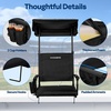 image:imageVIVOHOME Stadium Seat with Sunshade Canopy and Back Support for Sport Event  Adjustable Canopy Memory Foam Cushion 2 Cup Holders Shoulder Strap 2 Pack Portable Bleacher Chair Foldable SeatBlack