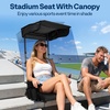 image:imageVIVOHOME Stadium Seat with Sunshade Canopy and Back Support for Sport Event  Adjustable Canopy Memory Foam Cushion 2 Cup Holders Shoulder Strap 2 Pack Portable Bleacher Chair Foldable SeatBlack
