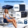 image:imageVIVOHOME Stadium Seat with Sunshade Canopy and Back Support for Sport Event  Adjustable Canopy Memory Foam Cushion 2 Cup Holders Shoulder Strap 2 Pack Portable Bleacher Chair Foldable SeatNavy Blue