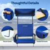 image:imageVIVOHOME Stadium Seat with Sunshade Canopy and Back Support for Sport Event  Adjustable Canopy Memory Foam Cushion 2 Cup Holders Shoulder Strap 2 Pack Portable Bleacher Chair Foldable SeatBlue