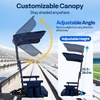 image:imageVIVOHOME Stadium Seat with Sunshade Canopy and Back Support for Sport Event  Adjustable Canopy Memory Foam Cushion 2 Cup Holders Shoulder Strap 2 Pack Portable Bleacher Chair Foldable SeatNavy Blue
