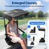 image:imageVIVOHOME Stadium Seat with Sunshade Canopy and Back Support for Sport Event  Adjustable Canopy Memory Foam Cushion 2 Cup Holders Shoulder Strap 2 Pack Portable Bleacher Chair Foldable SeatBlack