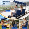 image:imageVIVOHOME Stadium Seat with Sunshade Canopy and Back Support for Sport Event  Adjustable Canopy Memory Foam Cushion 2 Cup Holders Shoulder Strap 2 Pack Portable Bleacher Chair Foldable SeatNavy Blue